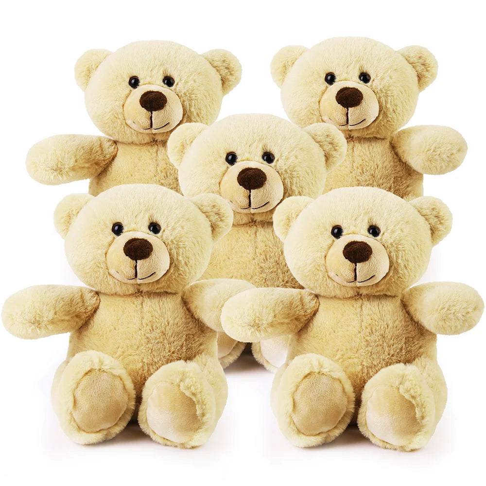 5PCS 8'' Teddy Bear Stuffed Animals Teddy Bear Plush Toy, Soft Plush Gifts for Kids Baby Toddlers on Baby Shower Christmas Gift