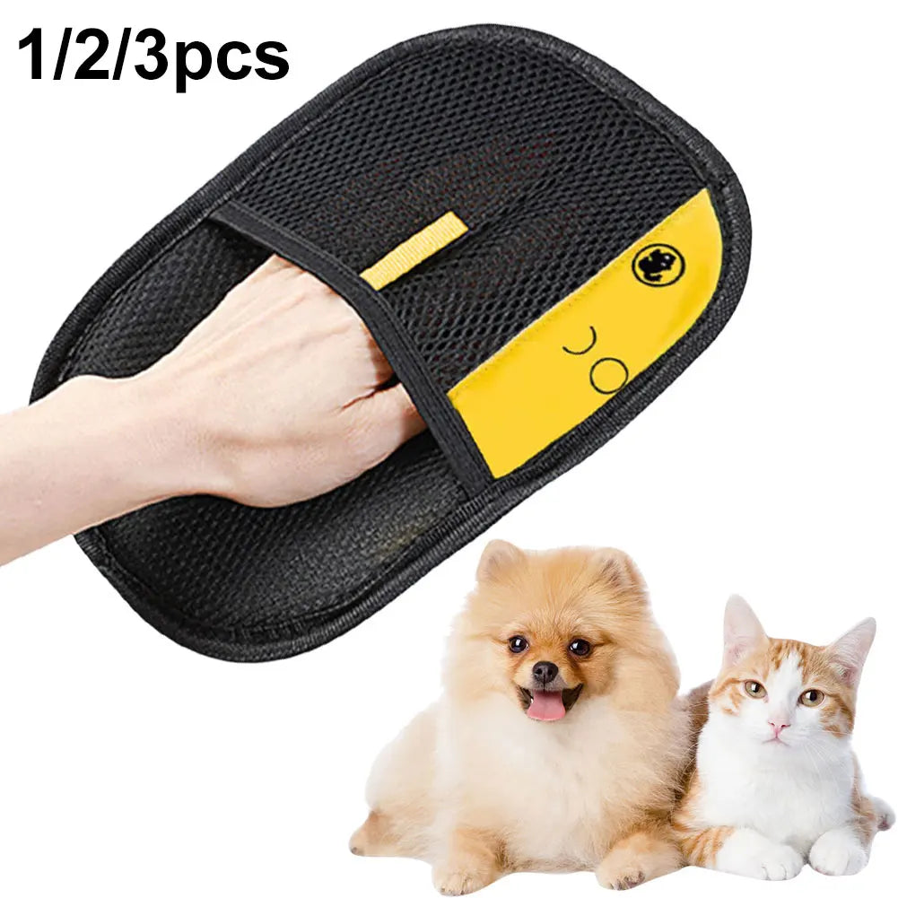 Pet Hair Remover Mitt Pet Grooming Gloves Deshedding Brush Glove for Dog Cat Rabbit with Long/Short/Curly Hair