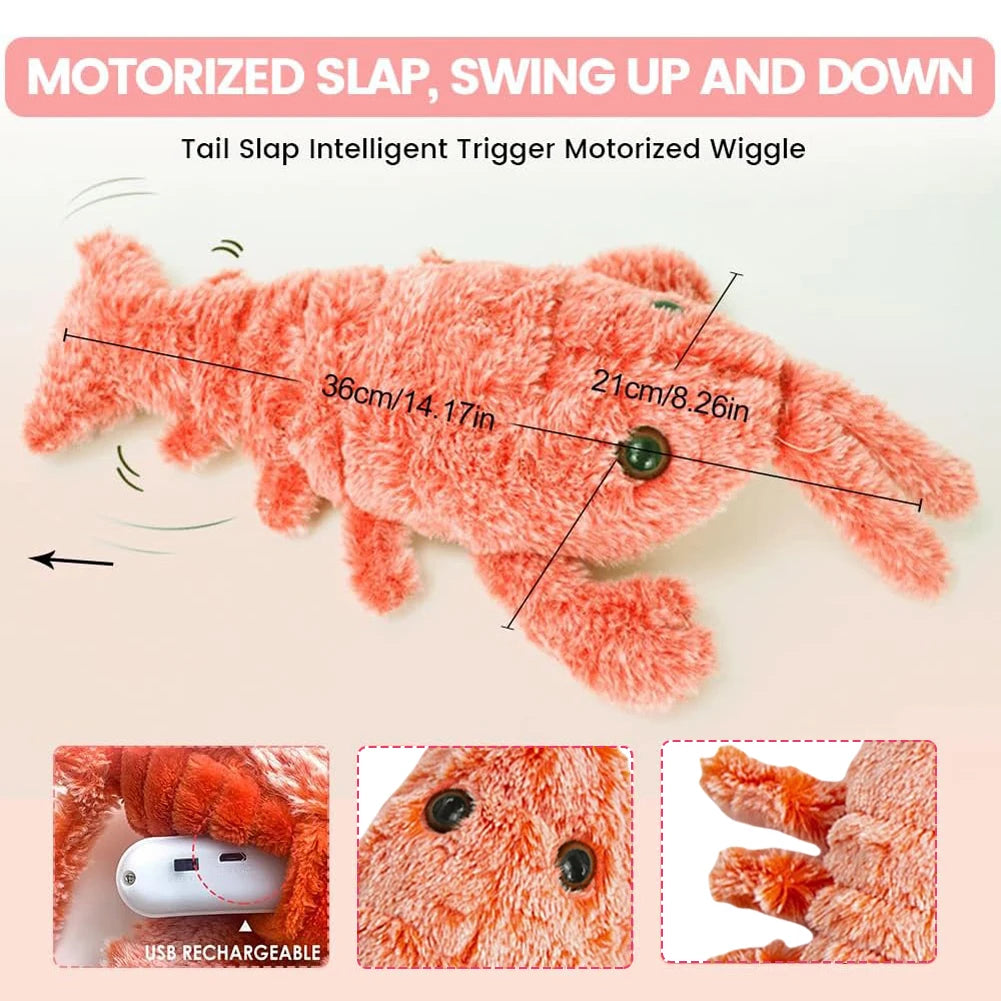 Floppy Lobster Interactive Dog Toy Funny Interactive Dog Plush Toy Floppy Lobster Pet Squeak Toys for Small Medium Large Dogs