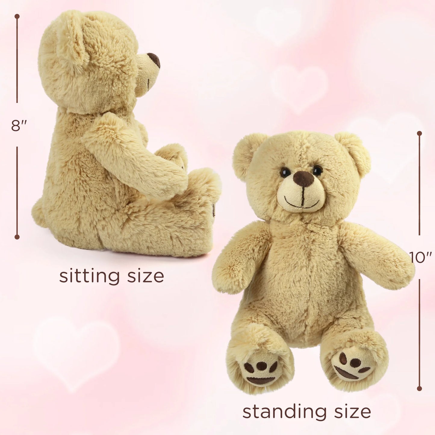 8'' Teddy Bear Stuffed Animals Brown Teddy Bear Plush Toy, Soft Plush Gifts for Kids Baby Toddlers on Baby Shower Christmas Gift